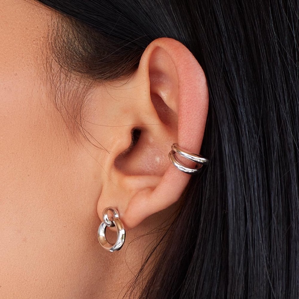 Kit Heath Bevel Cirque link Stud Earrings