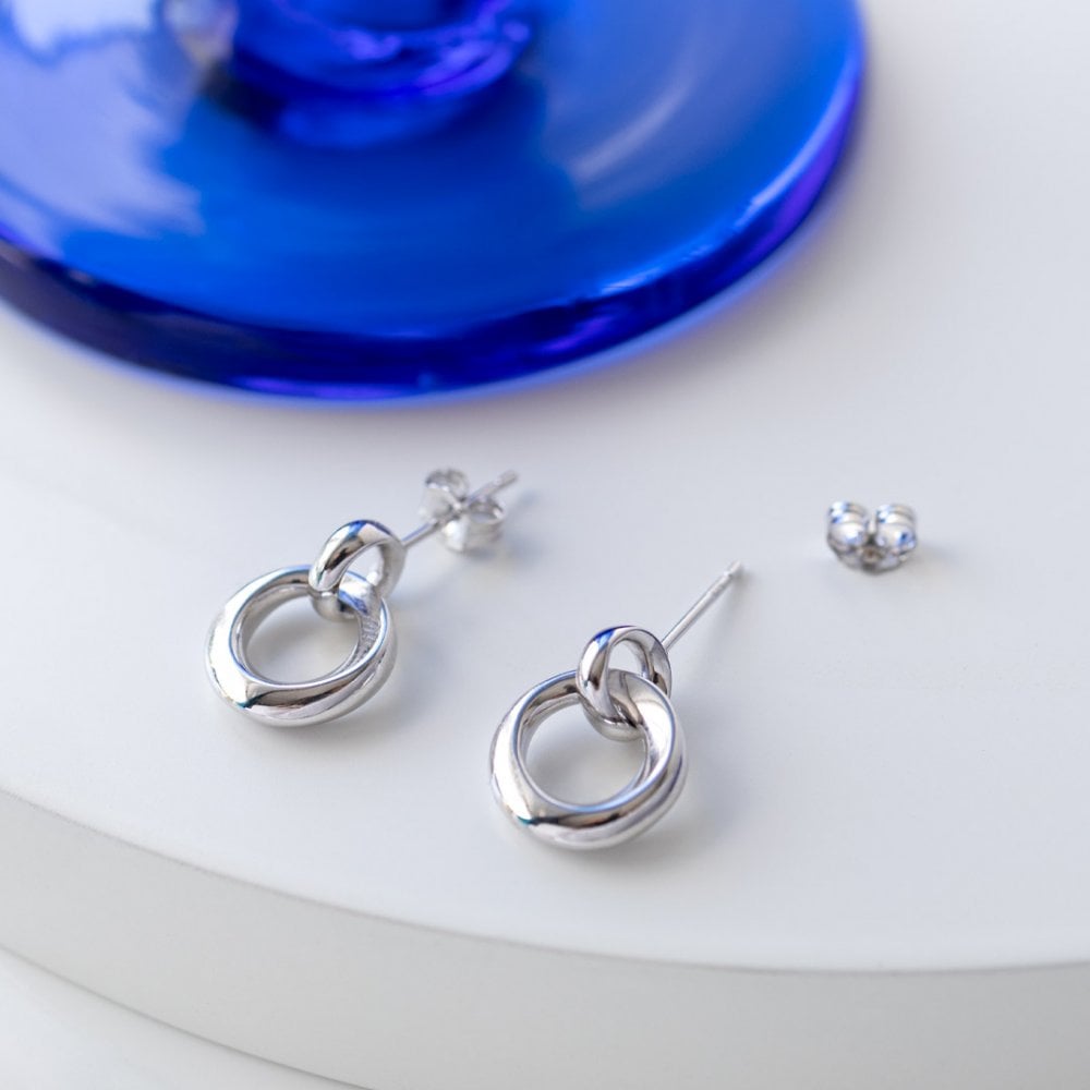 Kit Heath Bevel Cirque link Stud Earrings