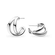 Load image into Gallery viewer, Serenity Grande Cross Over Semi Hoop Stud Earrings
