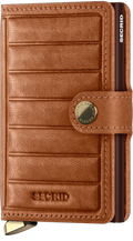 MEl Premium Miniwallet Emboss Lines - Cognac