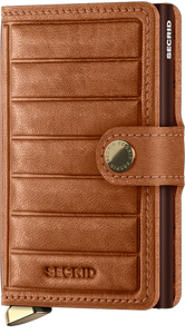 MEl Premium Miniwallet Emboss Lines - Cognac