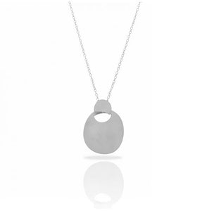 Mini Zen Round Silver Short Pendant