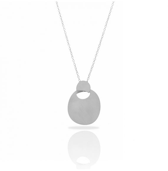 Mini Zen Round Silver Short Pendant