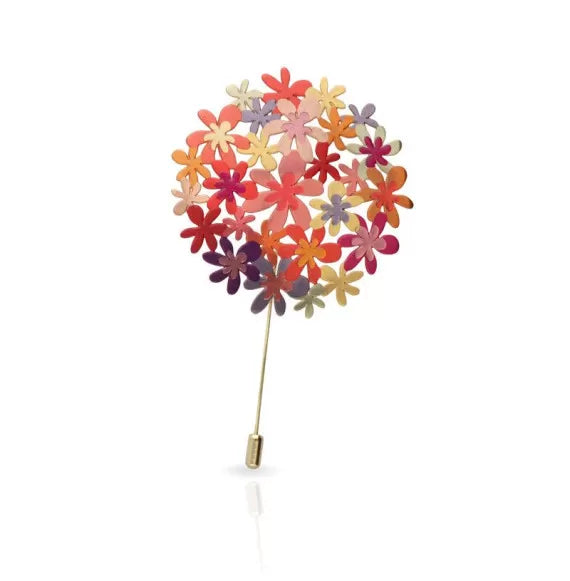 ORANGE BOUQUET GOLD PLATED PIN