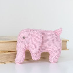 KNITTED  ORGANIC COTTON ELEPHANT RATTLE