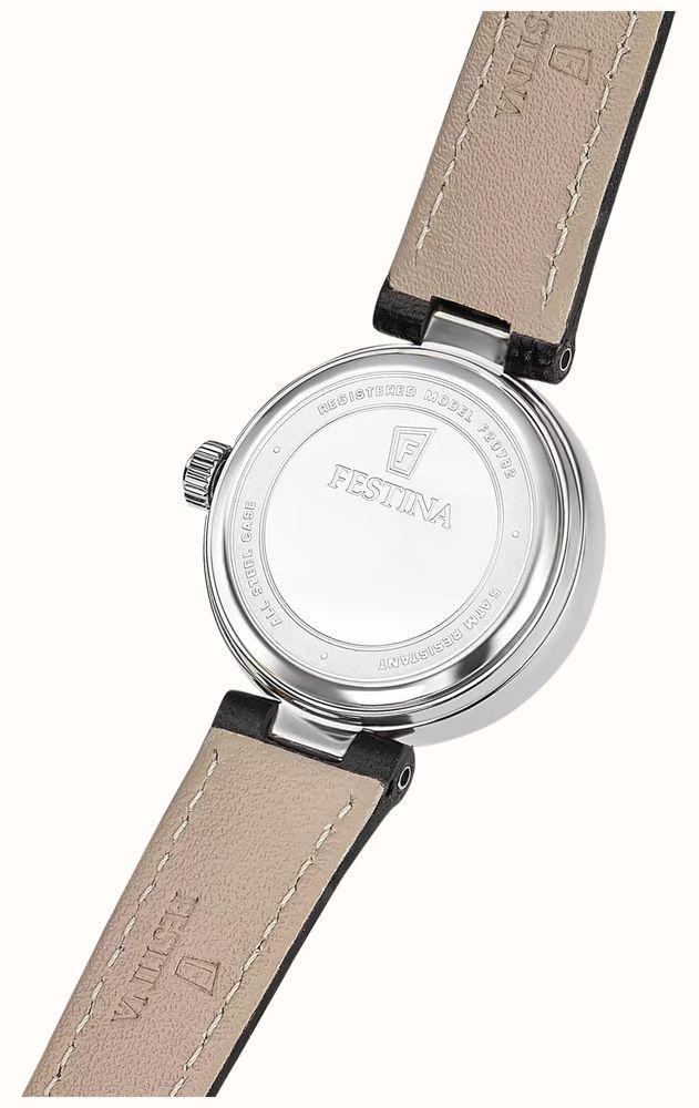 Festina Mademoiselle Quartz (26mm) Mother-of-Pearl Dial / Black Leather Strap