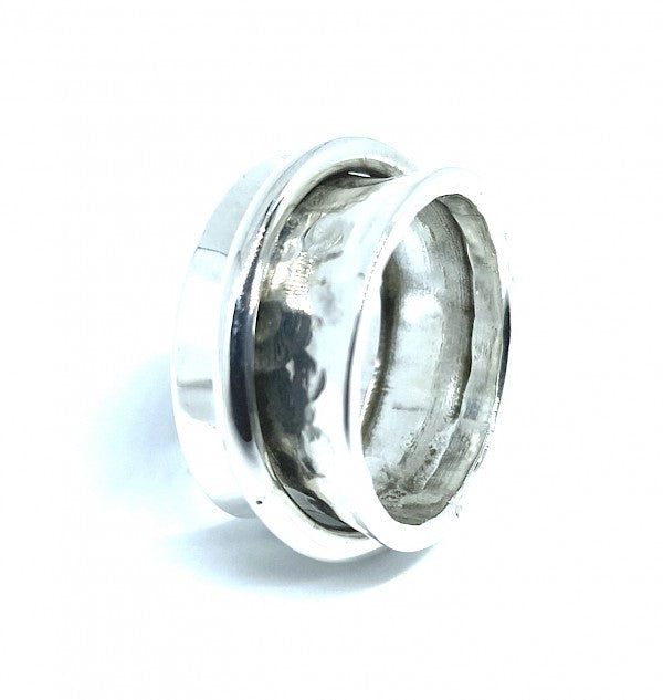 Solid silver spinner Ring