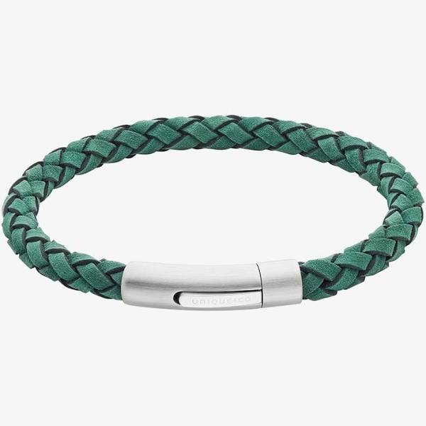 Leather Bracelet with Matte and polished Steel Clasp B552