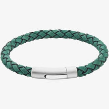 Load image into Gallery viewer, Leather Bracelet with Matte and polished Steel Clasp B552
