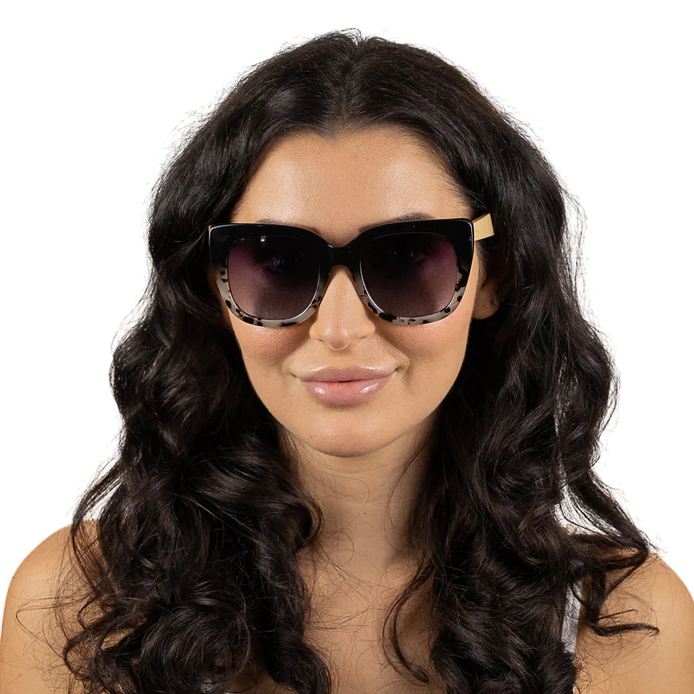 Riviera Black/Ivory Sunglasses - UV400 Magnifying Sun Reader +1.5