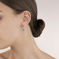 Earrings creole 20 stainless steel  & crystals pavé crystal