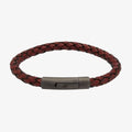 Leather Bracelet with Gunmetal Plated matt steel Clasp B425