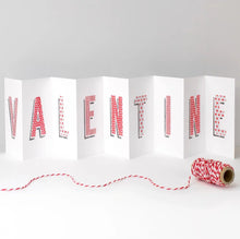 Load image into Gallery viewer, CONCERTINA Greeting Card -FOLD OUT CARD-Valentine Love Heart
