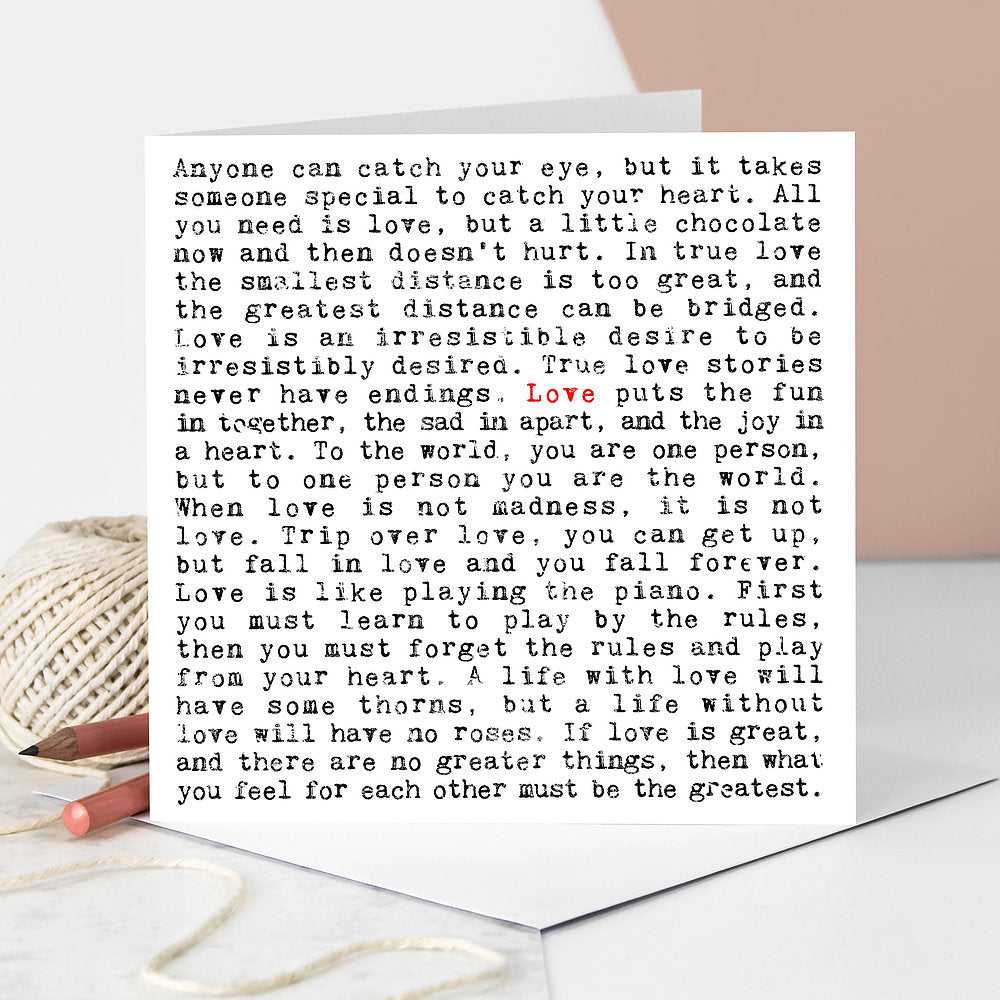 Love Wise Words Quotes Card