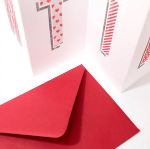 CONCERTINA Greeting Card -FOLD OUT CARD-Valentine Love Heart