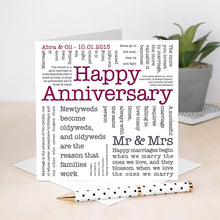 Load image into Gallery viewer, Happy Anniversary Love Quotes Card
