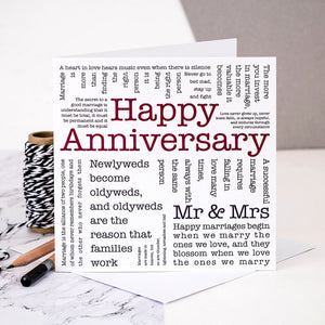 Happy Anniversary Love Quotes Card