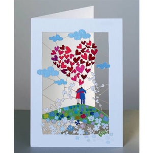 Couple And Big Heart laser cut card
