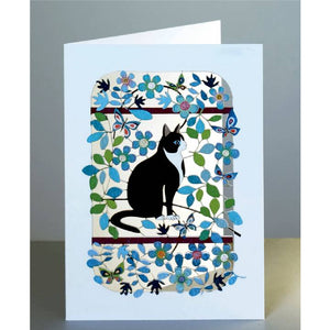 Forever laser cut Greeting Card - Black And White Cat