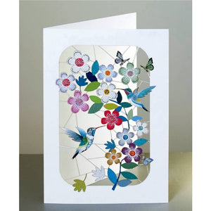 Forever laser cut Greeting Card - Two Hummingbirds