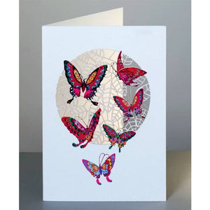 Forever laser cut Greeting Card -  Red butterflies