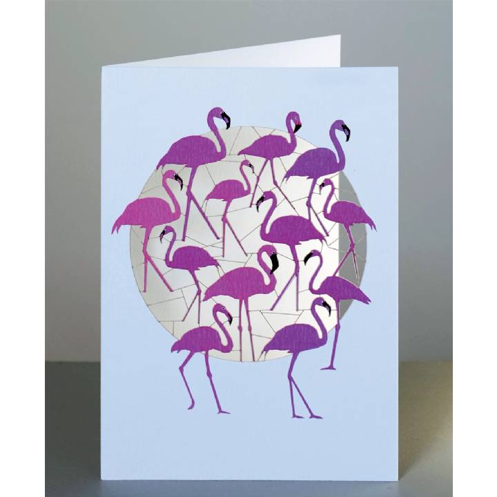 Forever laser cut Greeting Card - Flamingos