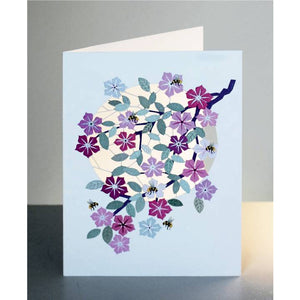 Forever laser cut Greeting Card - bees on pink flowers