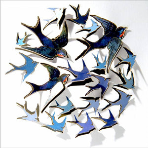 Forever 'push out' 3D sculpture effect greeting card - Swallows