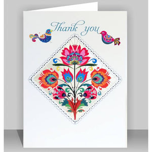 Forever laser cut Greeting Card - thank you flower diamond