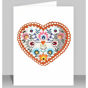 Forever laser cut Greeting Card - folk art heart