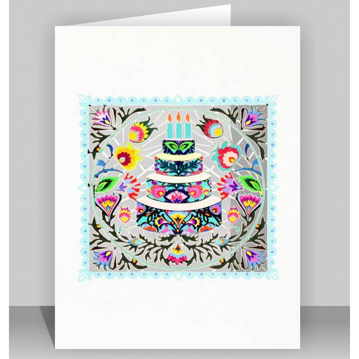 Forever laser cut Greeting Card -birthday cake