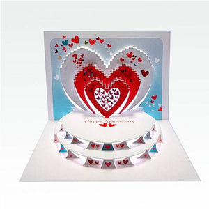 Forever POP UP card - Happy Anniversary Hearts