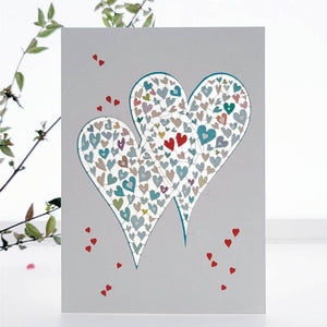 Forever laser cut Greeting Card - Two Hearts