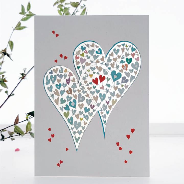 Forever laser cut Greeting Card - Two Hearts