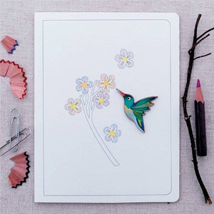 Forever Ink Wood Greeting Card - Hummingbird