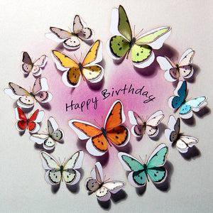Forever 'push out' 3D sculpture effect Greeting Card - Happy Birthday Butterflies