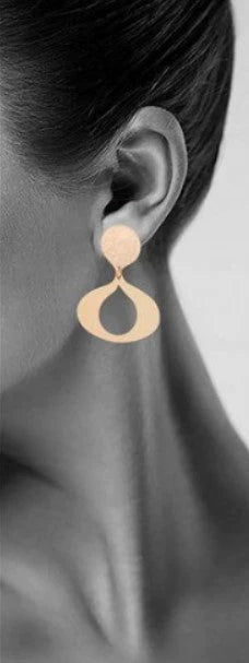 Bronze Oval Cut Out Earrings
