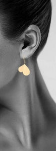 Bronze Double Leaf Heart Earrings