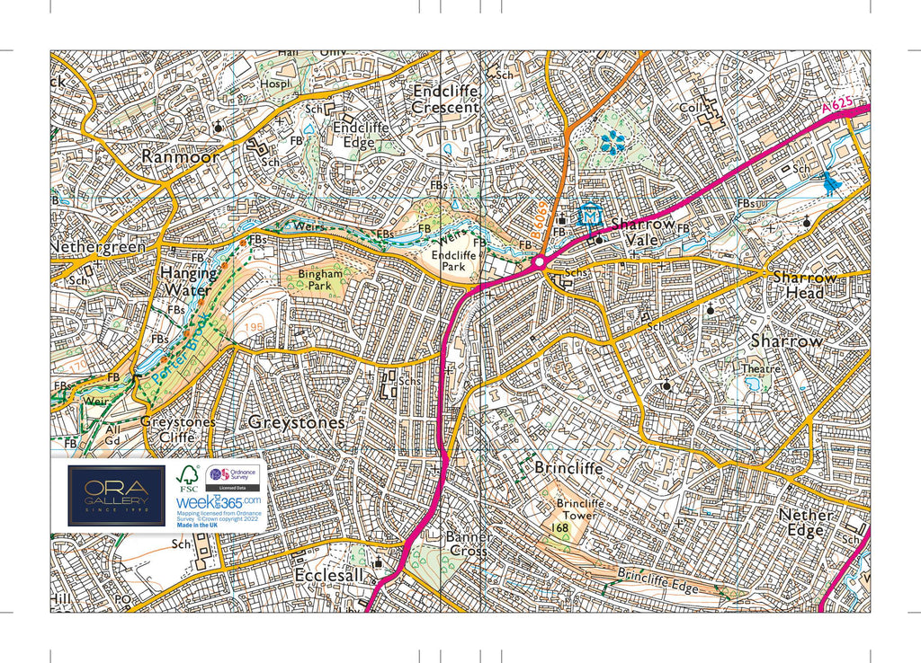 A5 Hardback notebook - Sheffield, sharrowvale area