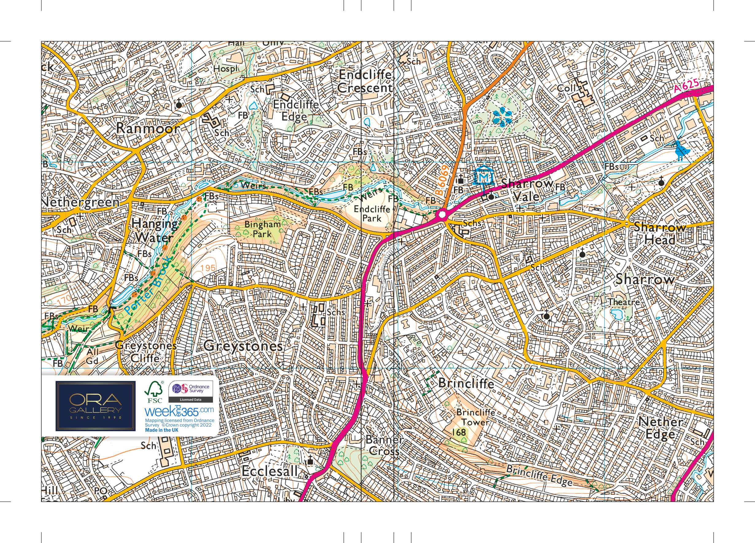 A5 Hardback notebook - Sheffield, sharrowvale area