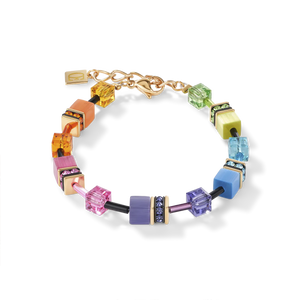 GeoCUBE® Bracelet multicolour rainbow gold
