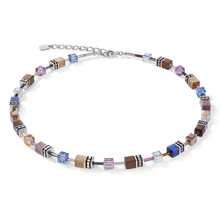 Load image into Gallery viewer, GeoCUBE® Necklace  blue-brown-lilac
