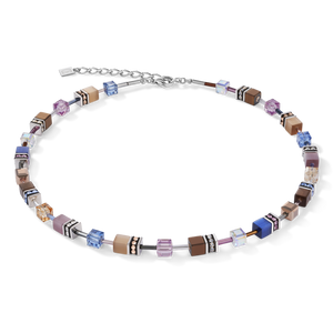 GeoCUBE® Necklace  blue-brown-lilac