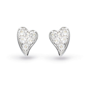 Kit Heath Desire Precious White Topaz Heart Stud Earrings