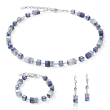 Load image into Gallery viewer, GeoCUBE® Necklace sodalite &amp; haematite blue
