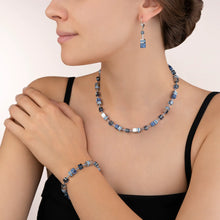 Load image into Gallery viewer, GeoCUBE® Earrings sodalite &amp; haematite blue

