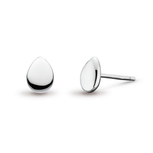 Kit Heath Coast Pebble Small Stud Earrings - Rhodium Plated