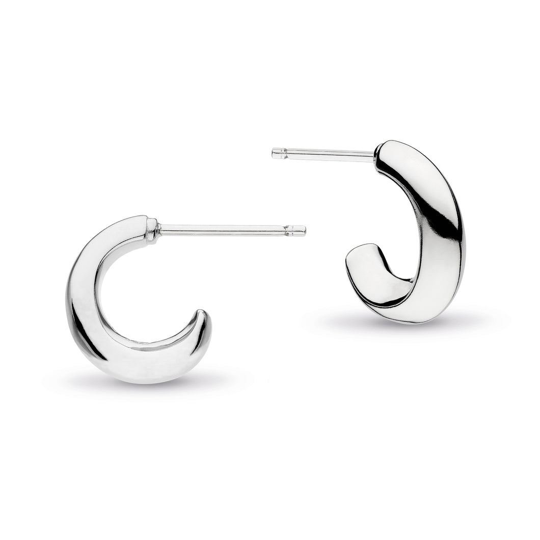 Serenity Grande Cross Over Semi Hoop Stud Earrings