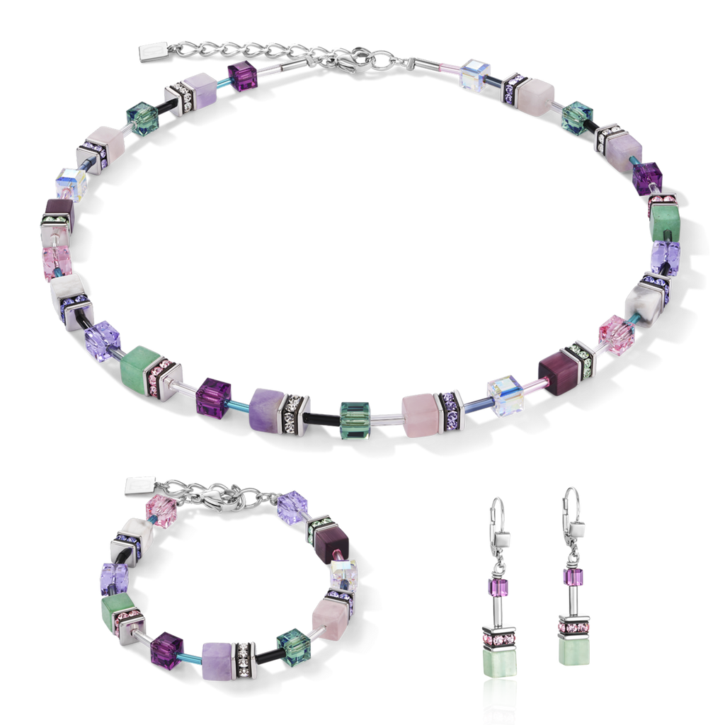 GeoCUBE® Necklace lilac - green