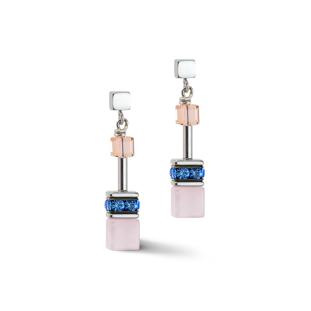 GeoCUBE® Iconic Precious earrings lilac-blue
